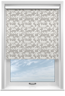 Circular Relief Print, Pebble Grey - Roller Blind